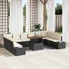 vidaXL Ensemble de canapé de jardin 11 pcs Noir Poly rotin