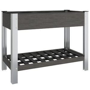 vidaXL Lit sur&eacute;lev&eacute; de jardin avec &eacute;tag&egrave;re Gris 100x50x75 cm WPC