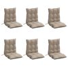 vidaXL Coussins de chaise &agrave; dossier bas lot de 6 taupe tissu oxford