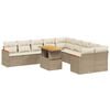 vidaXL Salon de jardin 11 pcs avec coussins beige r&eacute;sine tress&eacute;e