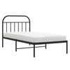 vidaXL Cadre de lit m&eacute;tal sans matelas avec t&ecirc;te de lit noir 107x203cm