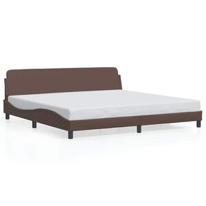 vidaXL Cadre de lit Dover marron 200x200 cm similicuir