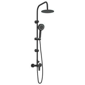 vidaXL Syst&egrave;me de Douche Noir Acier inoxydable 21 x 48 x 112 cm