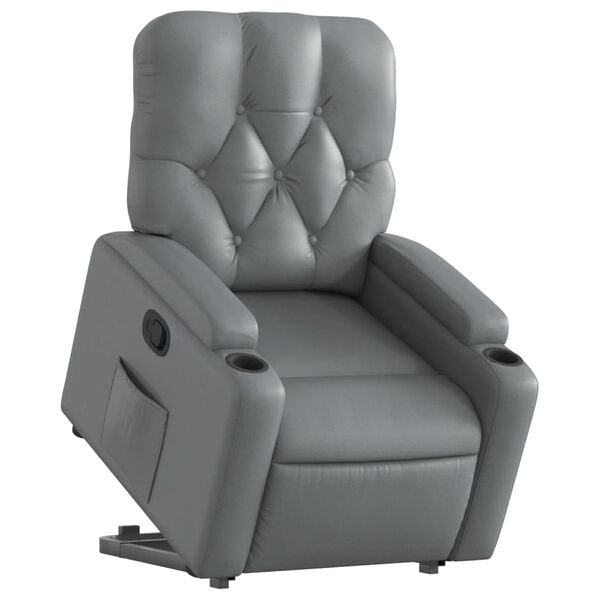 vidaXL Fauteuil inclinable Gris Similicuir