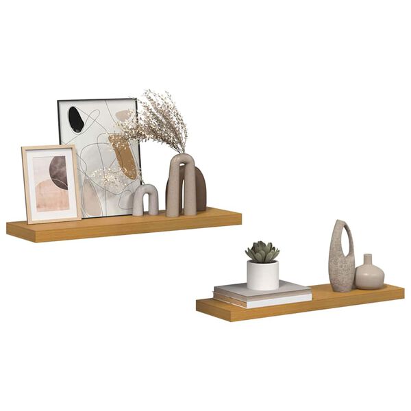 vidaXL &Eacute;tag&egrave;re Murale 2 pcs Beige 80 x 23,5 x 4 cm Bois d'ing&eacute;nierie