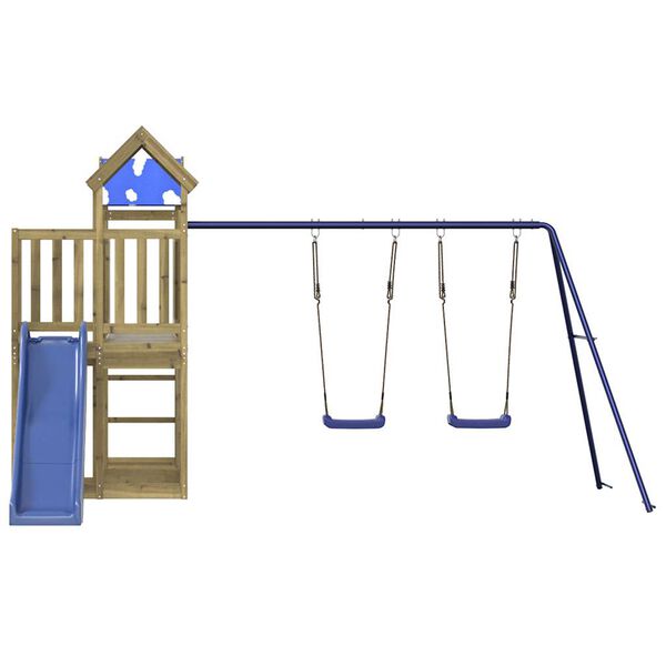 vidaXL Aire de jeux d'ext&eacute;rieur bois de pin impr&eacute;gn&eacute;