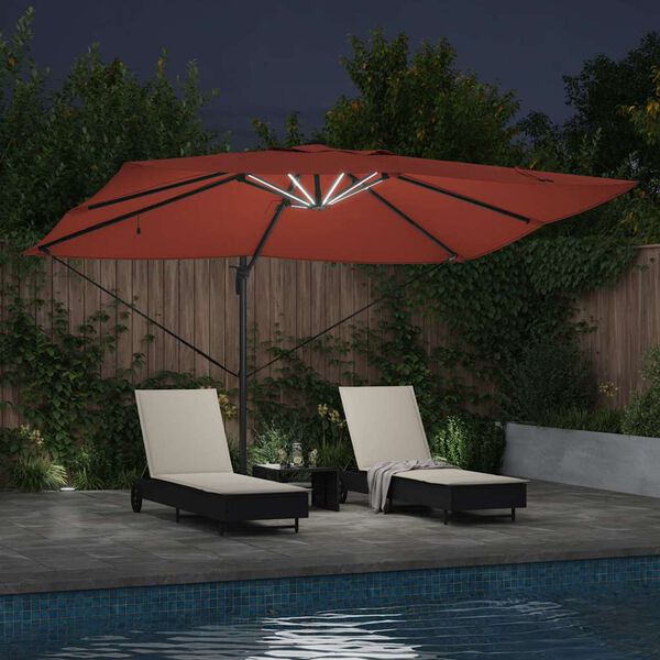 vidaXL Parasol Terre cuite 352 x 251 x 265 cm Polyester et Aluminium