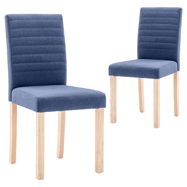 vidaXL Chaises &agrave; manger lot de 2 bleu tissu