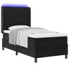 vidaXL Lit &agrave; ressorts avec matelas avec LED Noir 90 x 200 cm Velours