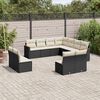 vidaXL Salon de jardin 11 pcs avec coussins noir r&eacute;sine tress&eacute;e