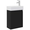 vidaXL Meuble de salle de bain avec robinet Noir 45,5 x 22,5 x 84 cm