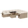vidaXL Salon de jardin avec coussins 10 pcs beige r&eacute;sine tress&eacute;e
