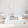 vidaXL Cadre de lit avec rangement avec t&ecirc;te de lit Blanc 150 x 200 cm