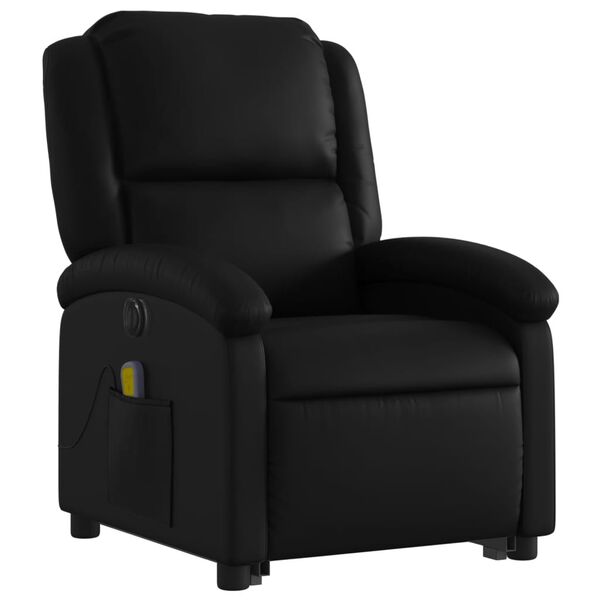 vidaXL Fauteuil inclinable de massage électrique noir similicuir