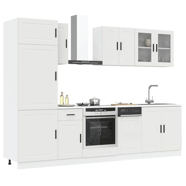 vidaXL Ensemble de 8 meubles de cuisine "Porto" en bois d'ingénierie blanc
