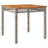vidaXL Table de jardin gris 80x80x74 cm r&eacute;sine tress&eacute;e et bois acacia