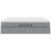 VidaXL Cadre de lit ottoman et matelas gris clair 200x200cm tissu
