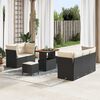 vidaXL Ensemble de canap&eacute; de jardin 8 pcs Noir polyrotin