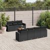 vidaXL Salon de jardin 8 pcs avec coussins noir r&eacute;sine tress&eacute;e