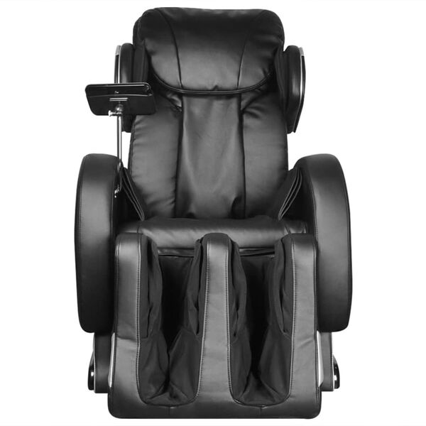 vidaXL Fauteuil de massage avec écran Noir Similicuir
