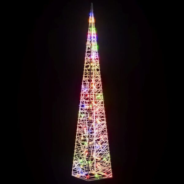 vidaXL C&ocirc;ne lumineux d&eacute;coratif &agrave; LED Acrylique Multicolore 120 cm