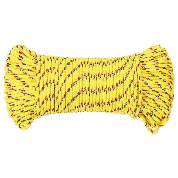 vidaXL Corde de bateau Jaune 3 mm 50 m Polypropyl&egrave;ne