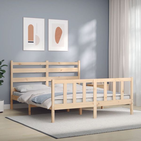 vidaXL Cadre de lit sans matelas 160x200 cm bois massif de pin