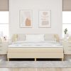 vidaXL Lit &agrave; ressorts avec matelas Cr&egrave;me 180 x 200 cm tissu