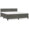 vidaXL Sommier &agrave; lattes de lit et matelas Gris fonc&eacute; 160x200cm Velours