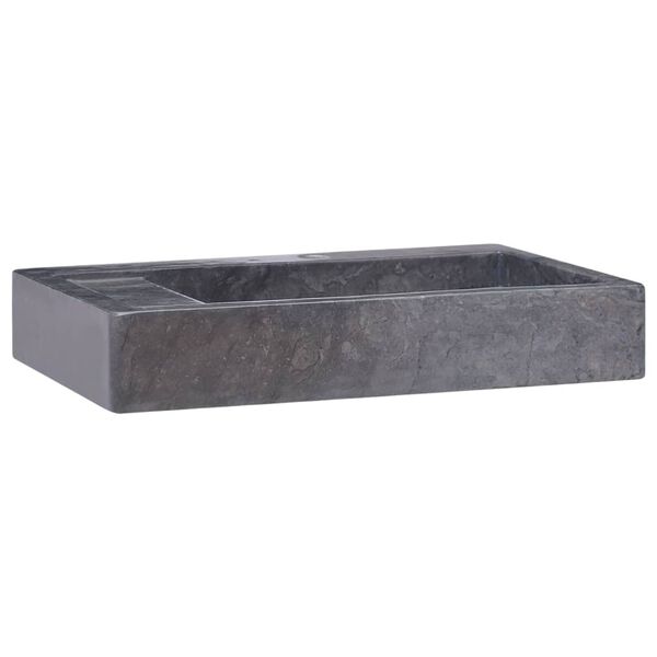 vidaXL Lavabo Noir 58x39x10 cm Marbre