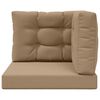vidaXL Coussin de canap&eacute; d'ext&eacute;rieur 3 pcs Taupe Polyester