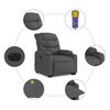 vidaXL Fauteuil inclinable de massage &eacute;lectrique Gris fonc&eacute; Tissu