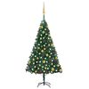 vidaXL Arbre de No&euml;l artificiel pr&eacute;-&eacute;clair&eacute; et boules vert 120 cm PVC