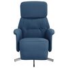 vidaXL Fauteuil inclinable avec repose-pieds bleu tissu