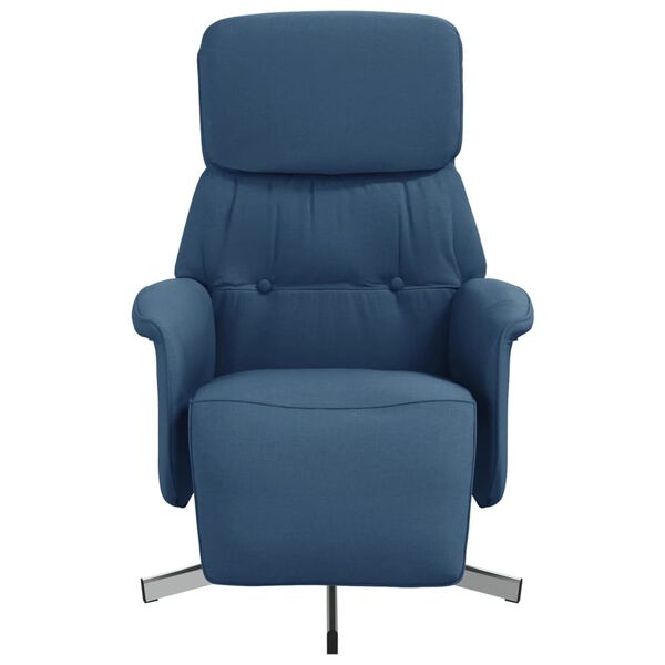 vidaXL Fauteuil inclinable avec repose-pieds bleu tissu