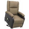vidaXL Fauteuil de massage Taupe Tissu