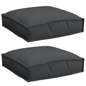 vidaXL Coussin 2 pcs Noir 40 x 40 x 8 cm Tissu Oxford