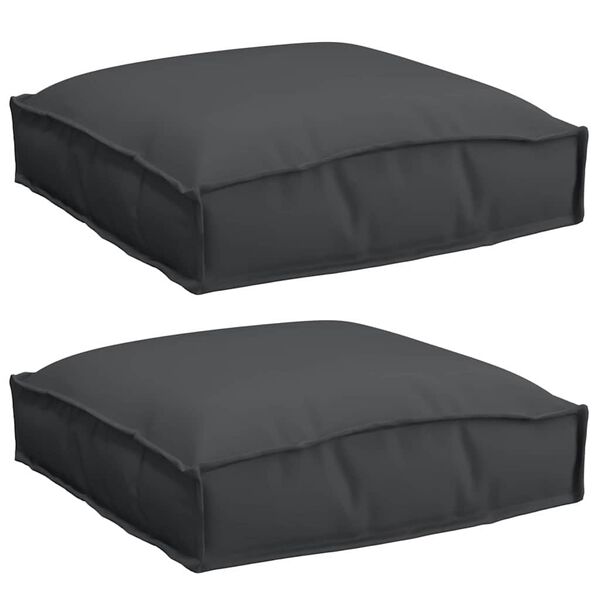 vidaXL Coussin 2 pcs Noir 40 x 40 x 8 cm Tissu Oxford