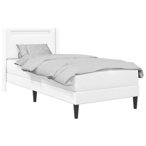 vidaXL Cadre de lit avec matelas Blanc 80 x 200 cm Simili cuir
