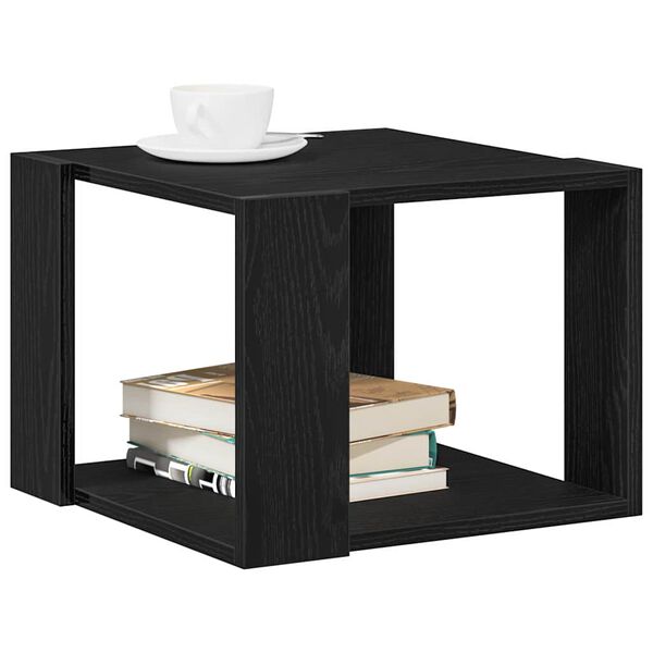 vidaXL Table basse Ch&ecirc;ne noir 40 x 40 x 30 cm Bois d'ing&eacute;nierie
