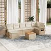vidaXL Salon de jardin avec coussins 8 pcs beige r&eacute;sine tress&eacute;e