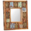 vidaXL Miroir avec rev&ecirc;tement Bouddha 50x50 cm Bois de r&eacute;cup&eacute;ration