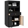 vidaXL Buffet haut Noir 60x40x116,5 cm Bois massif de pin