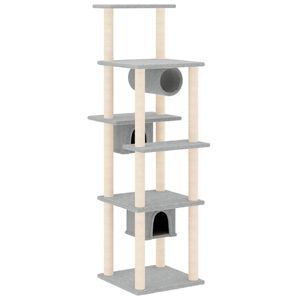 vidaXL Arbre &agrave; chat avec griffoirs en sisal Gris clair 169 cm