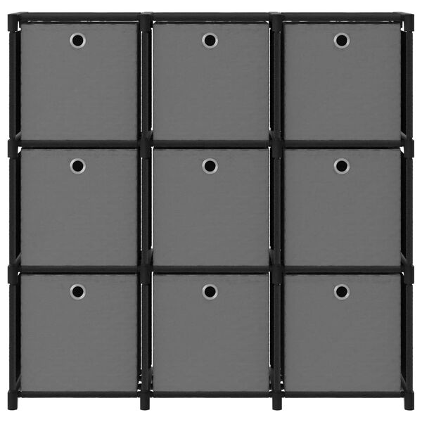 vidaXL &Eacute;tag&egrave;re &agrave; 9 cubes avec bo&icirc;tes Noir 103x30x107,5 cm Tissu