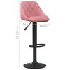 vidaXL Tabourets de bar lot de 2 rose velours