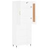 vidaXL Buffet haut Blanc brillant 69,5x34x180 cm Bois d'ing&eacute;nierie