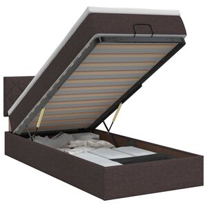 vidaXL Lit ottoman avec matelas Marron fonc&eacute; 90 x 190 cm Tissu