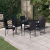 vidaXL Ensemble à manger de jardin 7 pcs Noir