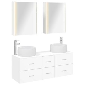 vidaXL Ensemble de mobilier de salle de bain 5 pc Blanc